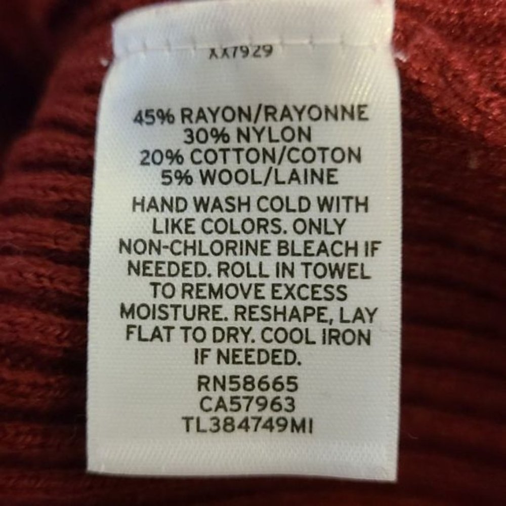 Leith?Burgundy?Wrap Style Ribbed Sweater L - Picture 8 of 8
